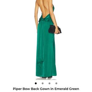 Piper Elegant Backless Dress in Emerald Green